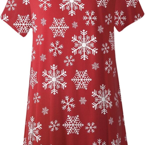 Casual Plus Size Women's Tunics - 6X Oversized Christmas Shirt for Leggings - Picture 1 of 6